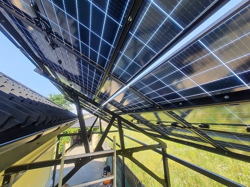 Carport fotowoltaiczny - Wiata solarna na 2 samochody Panele Bifacjalne Min carport fotowoltaiczny wiata solarna na 2 samochody