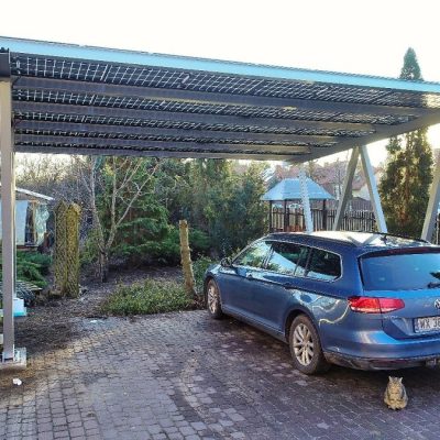 carport fotowoltaiczny 2-stanowiskowy wiata solarna na 2 samochody