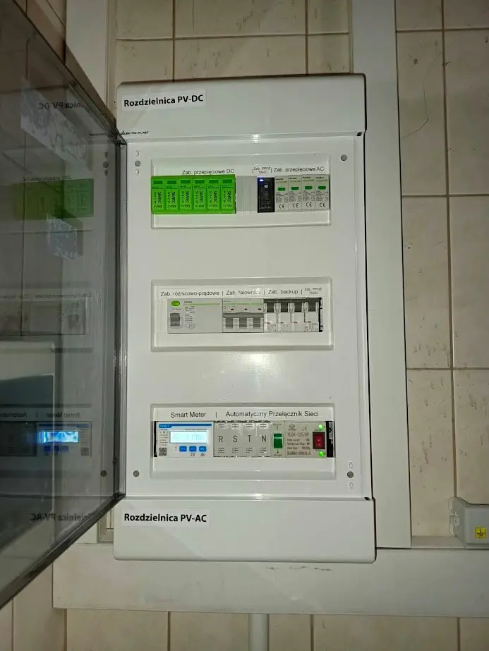 pożar paneli fotowoltaicznych / fotowoltaiki rozdzielnica instalacji fotowoltaicznej min