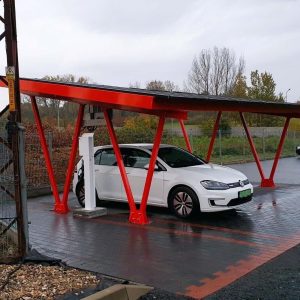 Wiata garażowa z panelami fotowoltaicznymi (pod fotowoltaikę) Cpw Czerwo Indyw Biznes Produkt