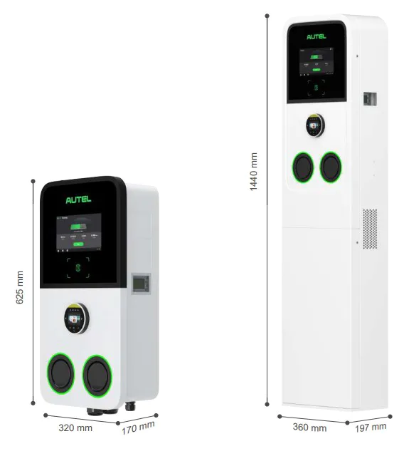 Stacja ładowania Autel AC ULTRA 2x22kW Socket Dark Grey Autel Ac Ultra Wymiary